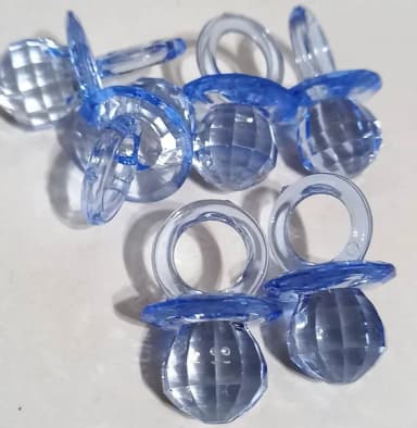 Pingente Chupetinha Azul Facetada 3cm - 10 Unidades