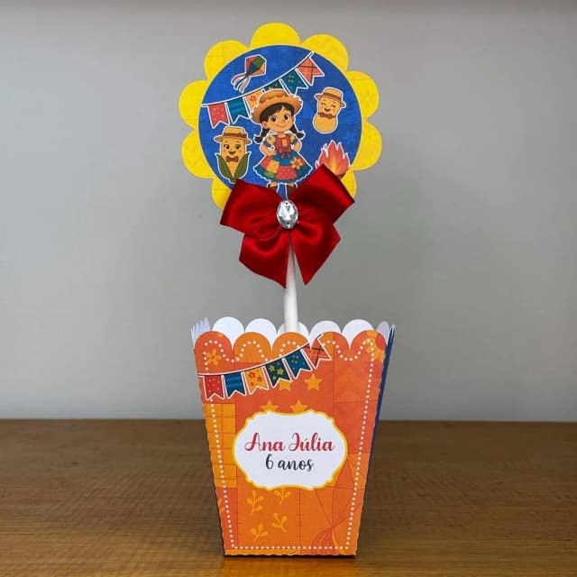 PEGUE E MONTE - Centro de Mesa FESTA JUNINA LARANJA OPÇÃO 2 - Decoração de Festa | Lembrancinhas | Aniversário | Personalizados