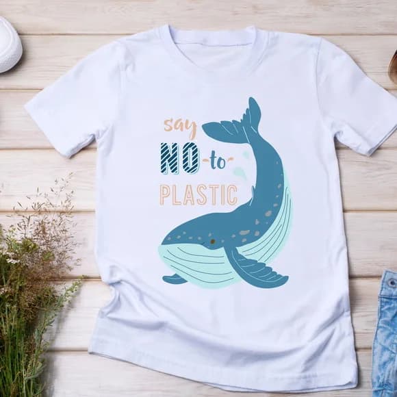 Camiseta Ecológica - Say no To Plastic -diga Não ao Plástico