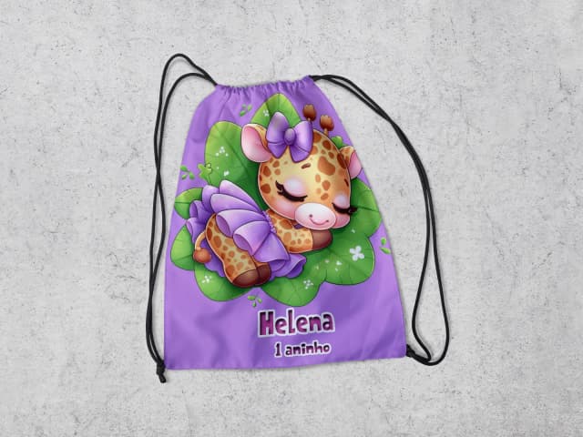 Mochilinha Personalizadada Girafinha Baby
