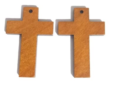 Cruz de Madeira Marrom 6cm - 6 Unidades
