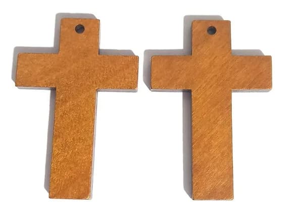 Cruz de Madeira Marrom 6cm - 6 Unidades