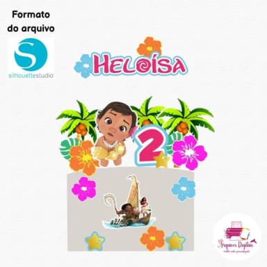 Arquivo Digital - Topo de Bolo Moana Baby
