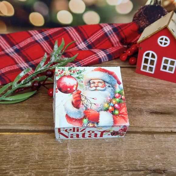 Caixa para 4 Doces Natal - Enviada Desmontada