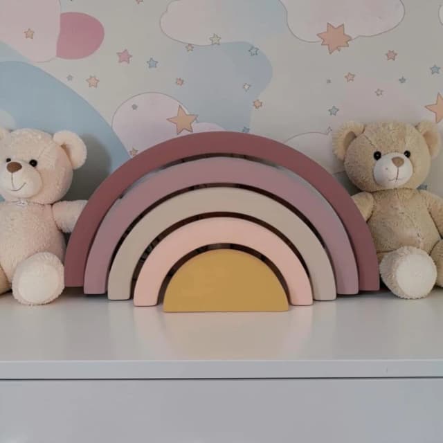 Arco iris de mdf decorativo/ Enfeite de festa, decoração pra quarto de bebe.