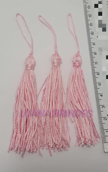 Pingente Tassel de Seda Rosa Claro Pct 10 Unidades