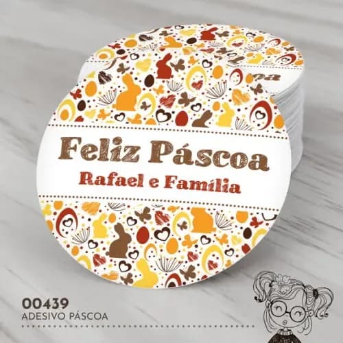 Adesivo Redondo Páscoa - 00439