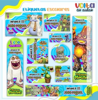 60 Etiquetas Monsters