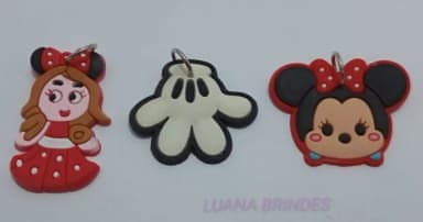 Pingentes Minnie Diversos de borracha c/argola-pct c/8 uni