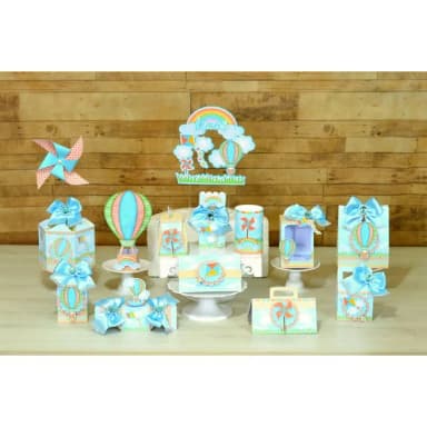 Kit 30 Lembrancinhas Brinquedos ( Pipa, Catavento e Balão)