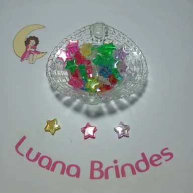 Miçanga Estrela Irizada Colorida 10mm 50 Unidade
