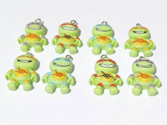 Pingente Tartaruga Ninja 22mm Resina Pacote com 10 Unidades