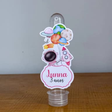 Apliques para Tubetes Personalizados ASTRONAUTA MENINA - Decoração de Festa | Lembrancinhas | Aniversário | Personalizados