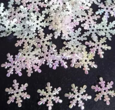 Mini Flocos de Neve Branco- 15mm - Pacotes com 50 Unidades