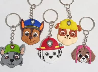 Chaveiro Patrulha Canina Emborrachados - 6 Unidades