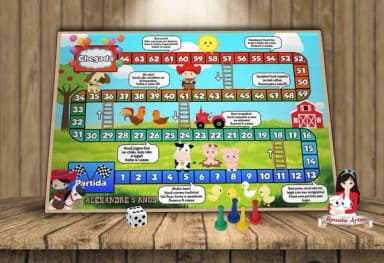 Tabuleiro Educativo Personalizado Fazendinha