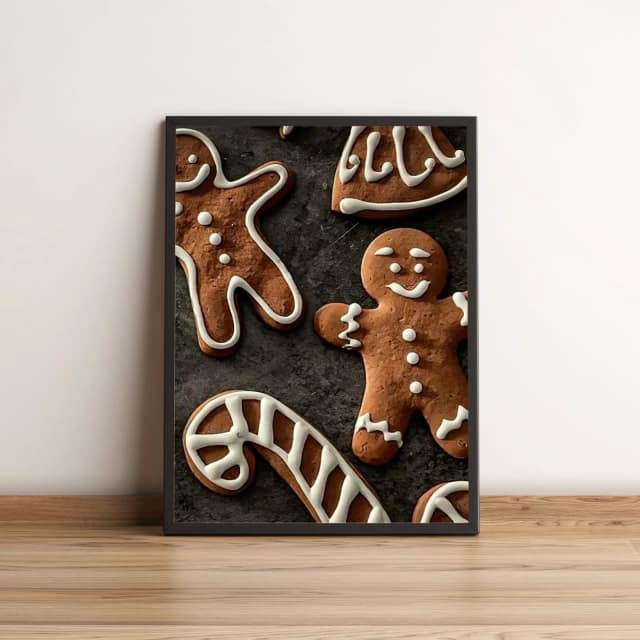 Quadro Decorativo com Biscoitos de Gengibre Natalinos 2173