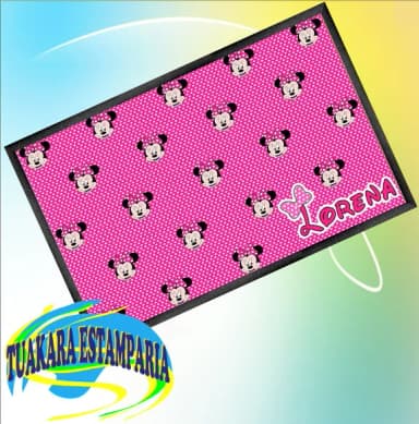 Jogo Americano Infantil Personalizado Minnie - Kit c/ 2 Unid