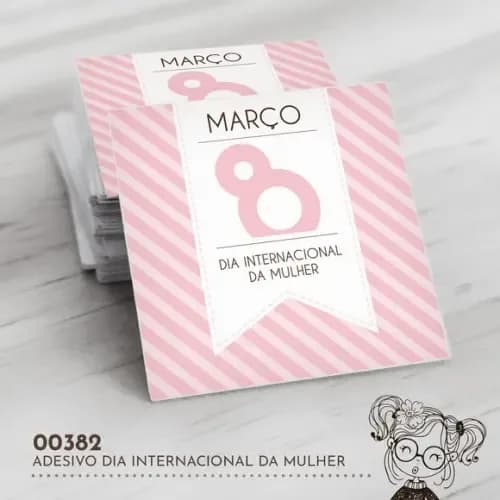 Adesivo Quadrado Dia Internacional Mulher - 00382