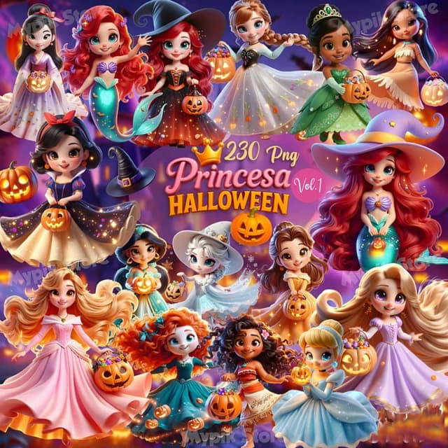 KIT DIGITAL PRINCESAS HALLOWEEN 01