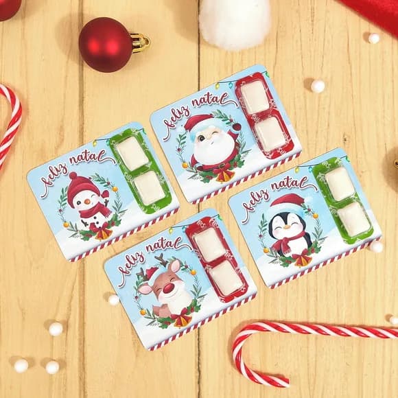 Card com Chiclete - Natal