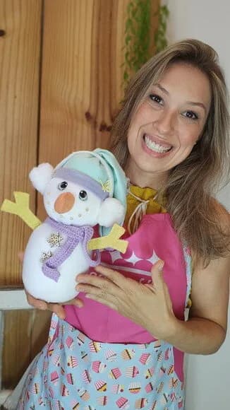 Boneco de Neve em Feltro* Chamar Chat Antes Compra