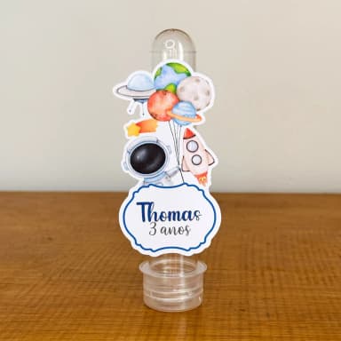 Apliques para Tubetes Personalizados ASTRONAUTA MENINO - Decoração de Festa | Lembrancinhas | Aniversário | Personalizados