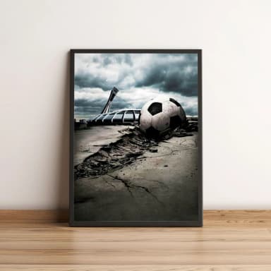 Quadro Estádio e Bola de Futebol Destruída 369