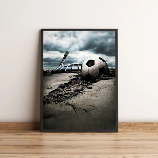 Quadro Estádio e Bola de Futebol Destruída 369