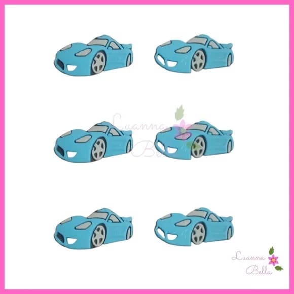 Aplique Carro de corrida azul - Pcts c/8 unds