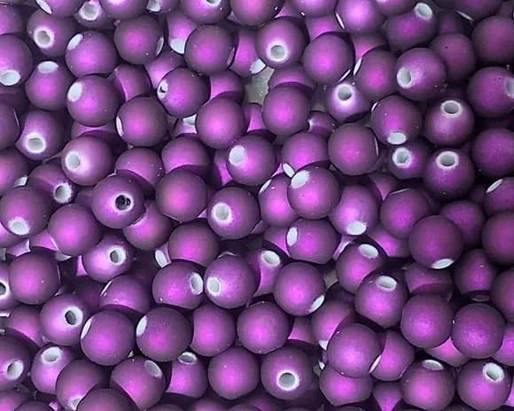 Bola Lilás Emborrachada Cintilante 8mm Pacote C/100 Unidades