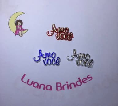 Plaquinhas amo Você de Acrílico Injetado Pct C/10 Unidades