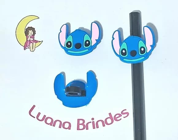 Lápis C/ponteira Stitch 2,5cm Emborrachado 6 Unidades