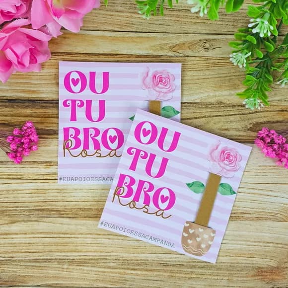 Card com Mini Lixa Outubro Rosa