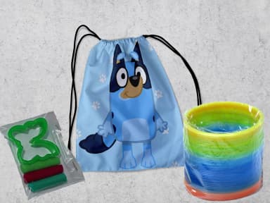 Kit Mochilinha + Mini Massinha de modelar e mola Maluca para lembrancinhas