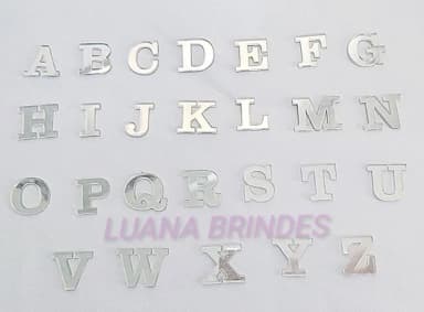 Aplique Letra Acrílico Espelhado Prata 2cm Pct 7 Unidades