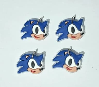 Pingente Mini Sonic 2cm Emborrachado 6 Unidades