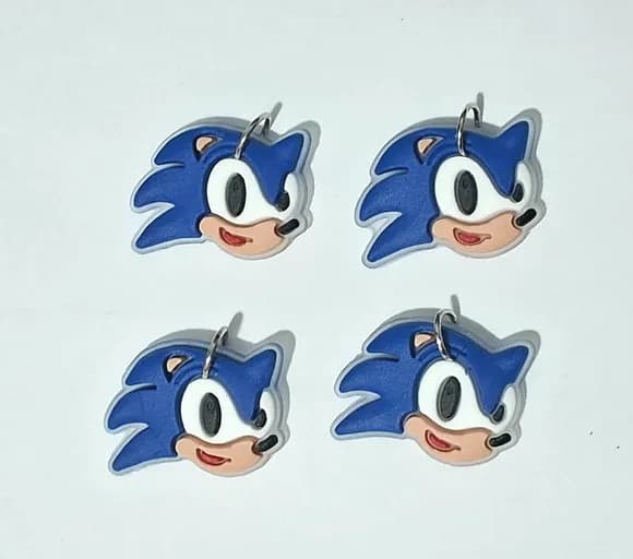 Pingente Mini Sonic 2cm Emborrachado 6 Unidades