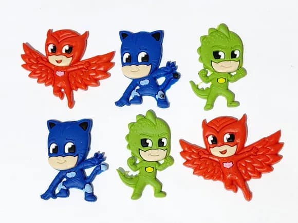 Apliques Corujita, Menino Gato, Lagartixo Pacotes C/6 Peças