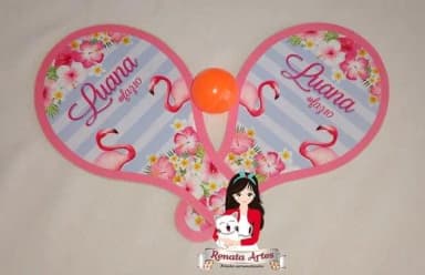 Raquetes de Ping Pong Personalizadas Tema Flamingo Rosa