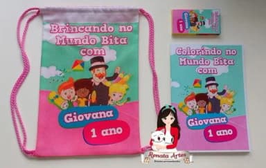 Kit Colorir na Mochila Mundo Bita Rosa
