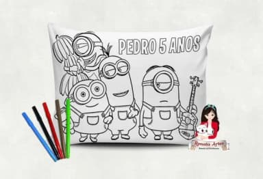 Almofada Pinte e Lave Minions