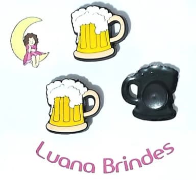 Pins de Crocs Copo de Chopp Emborrachado Pacote com 6 Peças