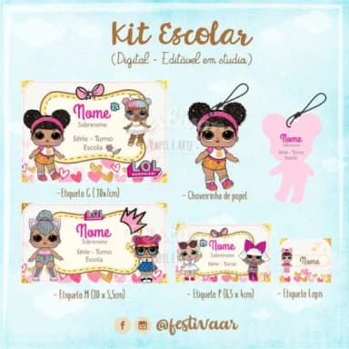 60 Etiquetas Escolares Personalizadas Prova D'agua
