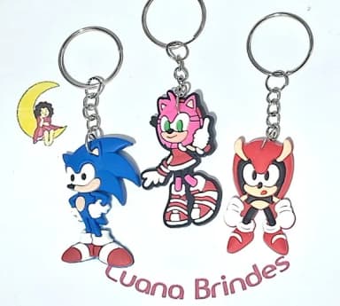 Chaveiro Turma do Sonic Pacote com 6 Unidades Variados