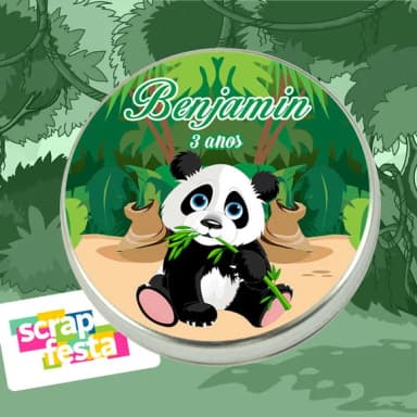 Latinhas Personalizadas Festa Safari Urso Panda