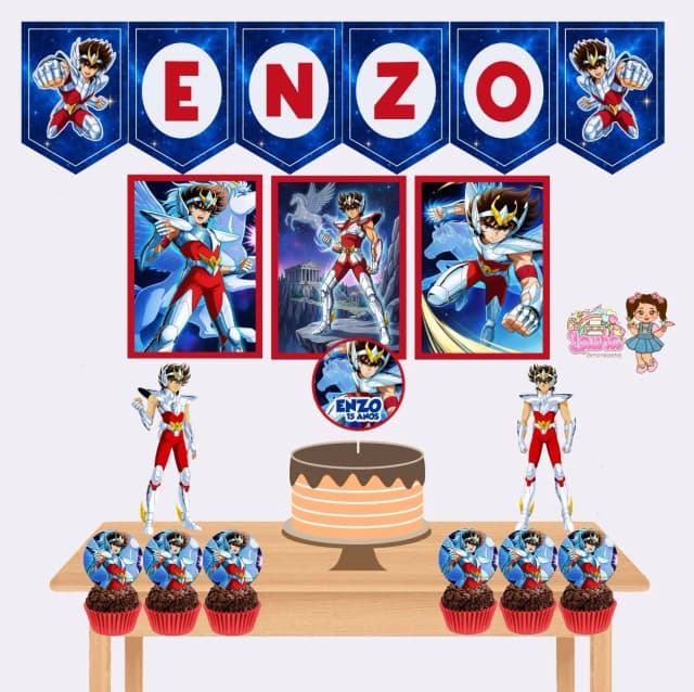 Kit Festa Só Um Bolinho SEIYA DE PÉGASO - Decoração de Festa