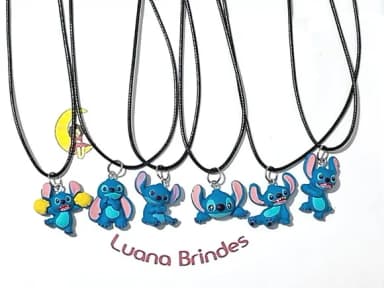Colar Stitch Resina Pacotes com 6 Unidades