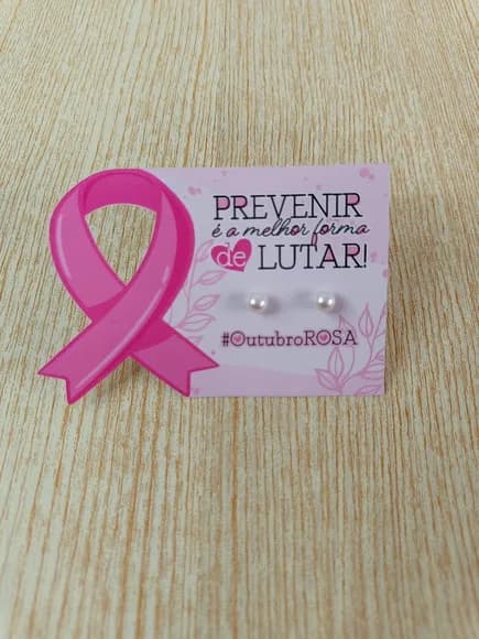 Tag para Brinco Outubro Rosa - Não Acompanha Brinco