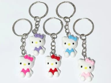Chaveiro Hello Kitty 3cm Emborrachado Pacote com 5 Unidades